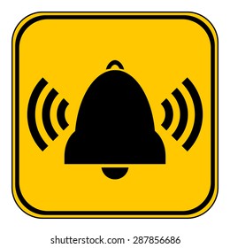 Bell button on white background. Vector illustration.