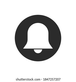 Bell button vector icon. Flat design