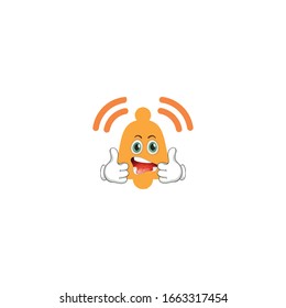 bell cartoon characters design with expression. you can use for stickers, pins or patches