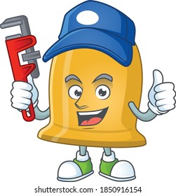 Bell Cartoon drawing concept work as smart Plumber. Vector illustration
