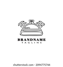 bell cartoon logo icon template black modern isolated vector illustration