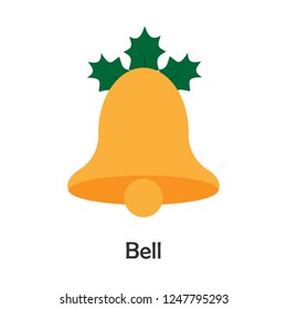Bell in cartoon style, christmas card for kid, preschool activity for children, vector illustration