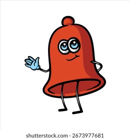 Bell character cartoon vector illustration