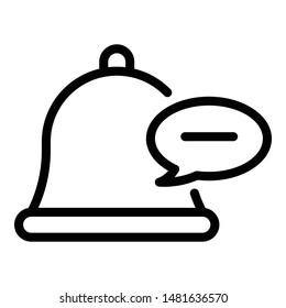 Bell and chat bubble icon. Outline bell and chat bubble vector icon for web design isolated on white background
