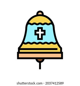 bell christianity color icon vector. bell christianity sign. isolated symbol illustration