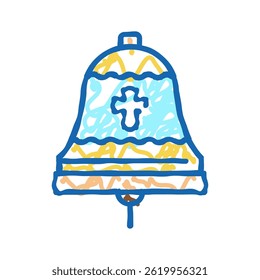 bell christianity doodle icon sketch vector. bell christianity sign. isolated symbol illustration