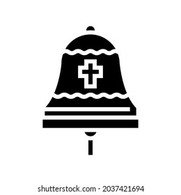 bell christianity glyph icon vector. bell christianity sign. isolated contour symbol black illustration