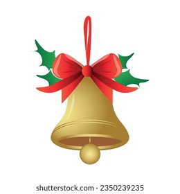 Bell Christmas attribute isolated on white background