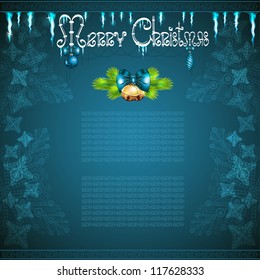 bell christmas blue background
