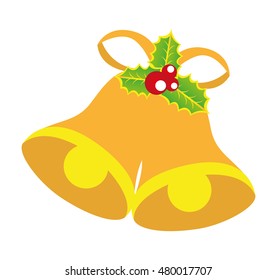bell christmas decoration isolated vector illustration design