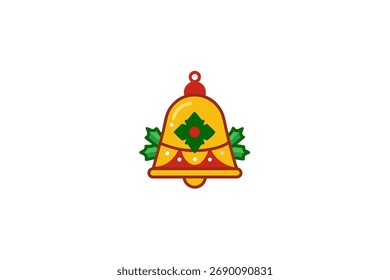 Glocke von Weihnachten Design Vektor auf weißem Hintergrund