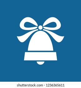 Bell Christmas, happy new year symbol. emblem, pictogram. Flat style for graphic and web design, logo. Eps10. Isolated vector icon, sign,