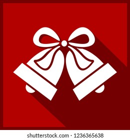 Bell Christmas, happy new year symbol. emblem, pictogram. Flat style for graphic and web design, logo. Eps10. Isolated vector icon, sign,