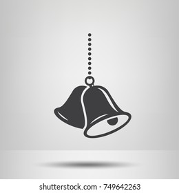 Bell. Christmas, happy new year symbol. Isolated vector icon, sign, emblem, pictogram. Flat style for graphic and web design, logo. Eps10