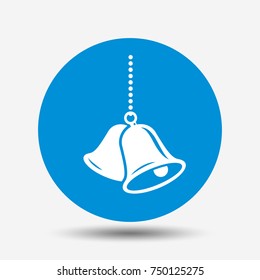 Bell. Christmas, happy new year symbol. Isolated vector icon, sign, emblem, pictogram. Flat style for graphic and web design, logo. Eps10