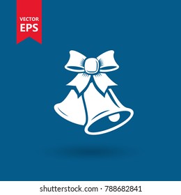 Bell. Christmas, happy new year symbol. Isolated vector icon, sign, emblem, pictogram. Flat style for graphic and web design, logo. Eps10