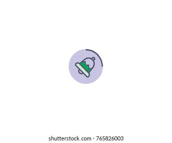 Bell Christmas Icon. Flat christmas icon isolated on white background. Bell outline icon.