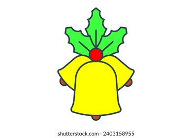 bell christmas icon. icon related to Christmas and the end of the year. flat line icon style. simple vector design editable