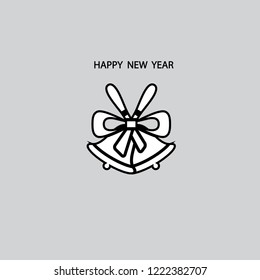 Bell christmas icon vector.