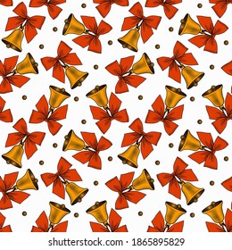 Сhristmas bell. Christmas seamless pattern. Vector illustration