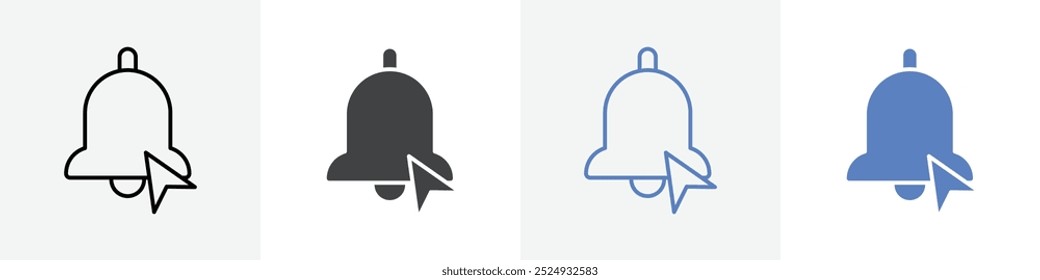 bell click icon vector set use for web