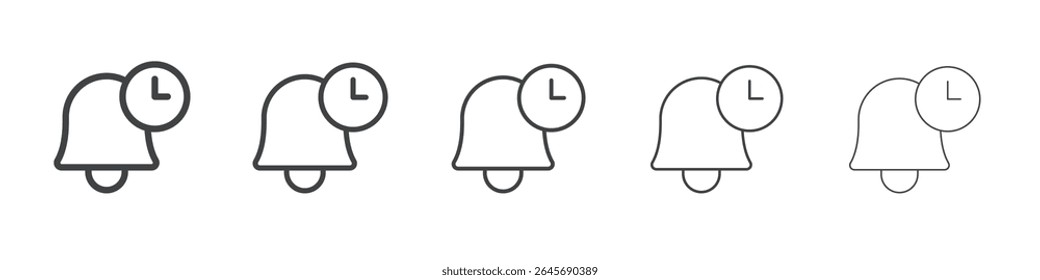 Bell e ícone do relógio ilustração simples logotipo arte