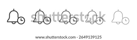 Bell and clock icon simple illustration logo art