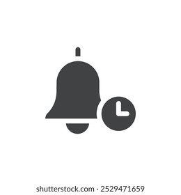 Bell and clock icon simple vector symbol