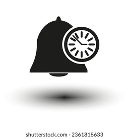 Bell and clock icon. Vector illustration. EPS 10.