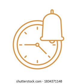 Stil-Icon-Design der Glocken-Linie, Ring Alert-Weckruf-Jingle-Handglocke-Objekt-Sound und Musik-Thema Vektorgrafik