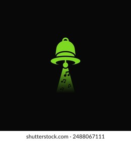 Glockenkombination mit UFO. Logo-Design.