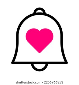 bell con duotone red black style valentine illustration vector element and symbol perfect. Icon sign from modern collection for web.