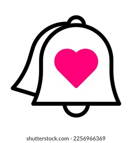 bell con duotone red black style valentine illustration vector element and symbol perfect. Icon sign from modern collection for web.