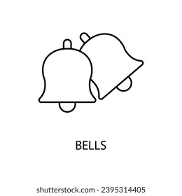 Icono de la línea de concepto Bell. Ilustración de elemento simple. Diseño de símbolo de contorno de concepto Bell.