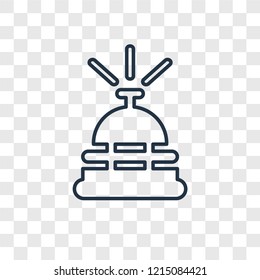 Bell concept vector linear icon isolated on transparent background, Bell concept transparency concept in outline style