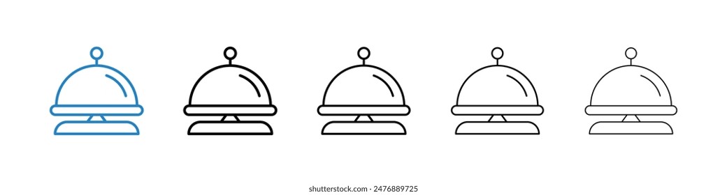 Bell concierge black and white vector icon