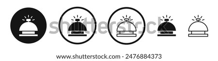 Bell concierge flat liner icon set.