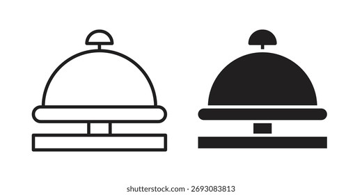 Bell concierge ícone vetor em design plano simples, contorno.