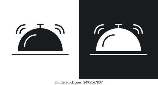 Bell concierge vector icon set in solid style.