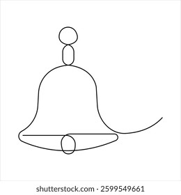 Bell continuous one line art drawing of vector. outline of Bell linear design illustration