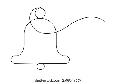 Bell continuous one line art drawing of vector. outline of Bell linear design illustration