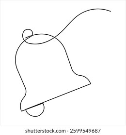 Bell continuous one line art drawing of vector. outline of Bell linear design illustration