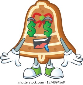 Bell cookies with Money eye cartoon character design