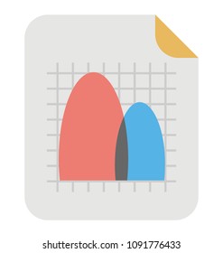 
Bell Curve Graph Flat Design Icon 
