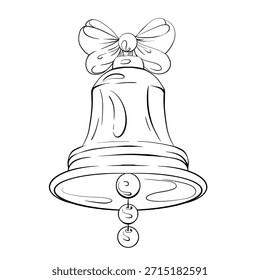 Bell Design With Bow Decorative Style Sketching Artistic Details Craft Ideas for Holiday Ornaments Vibrant Illustrations Creating Festive Atmosphere