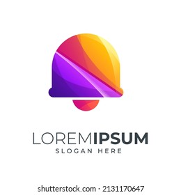 bell design gradient color combination purple and orange can be use for icon, logo, or landing page illustration