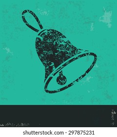 Bell design on green background,grunge vector