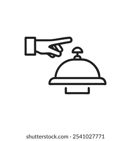Bell Desk With Hand Icon on white background