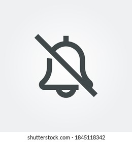 bell disable Icon symbol isolated on white background. Vector Illustration