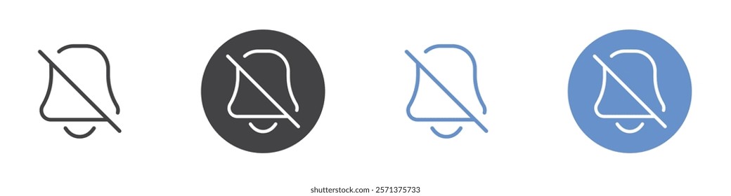 Bell disabled icon vector symbol outline sign